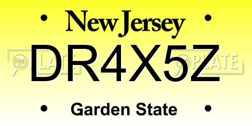 DR4X5Z New Jersey License Plate