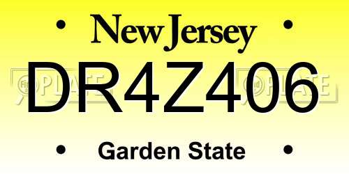 DR4Z406 New Jersey License Plate
