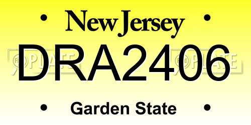 DRA2406 New Jersey License Plate