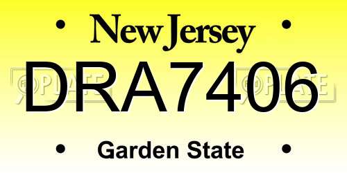 DRA7406 New Jersey License Plate