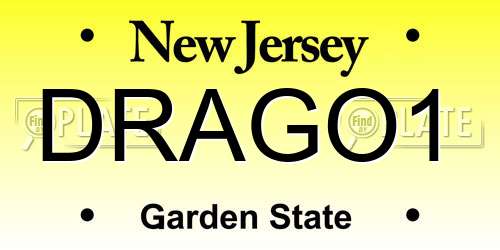 DRAGO1 New Jersey License Plate