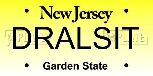 DRALSIT New Jersey License Plate