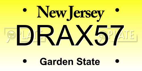 DRAX57 New Jersey License Plate