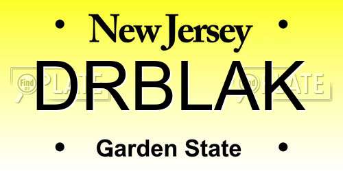DRBLAK New Jersey License Plate