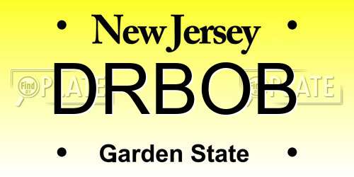 DRBOB New Jersey License Plate
