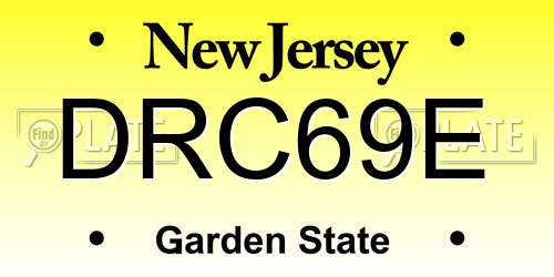 DRC69E New Jersey License Plate