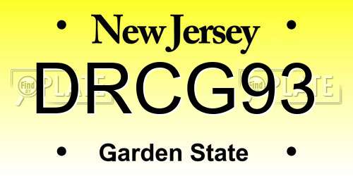 DRCG93 New Jersey License Plate