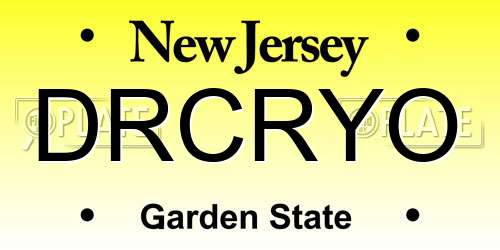 DRCRYO New Jersey License Plate