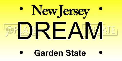 DREAM New Jersey License Plate