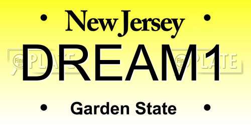 DREAM1 New Jersey License Plate