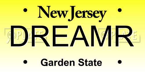 DREAMR New Jersey License Plate
