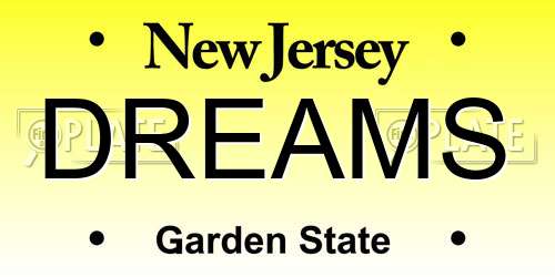 DREAMS New Jersey License Plate