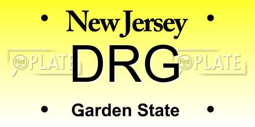 DRG New Jersey License Plate