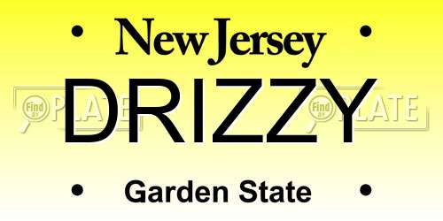 DRIZZY New Jersey License Plate