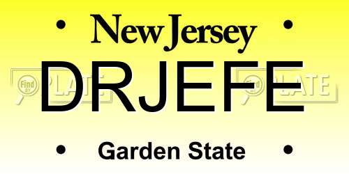 DRJEFE New Jersey License Plate