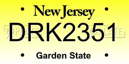 DRK2351 New Jersey License Plate
