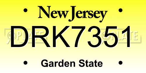 DRK7351 New Jersey License Plate