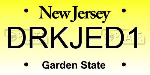 DRKJED1 New Jersey License Plate