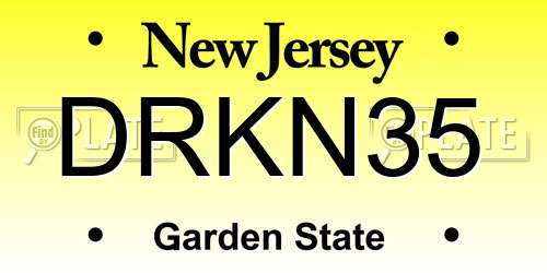 DRKN35 New Jersey License Plate