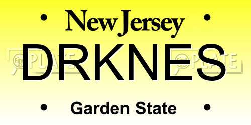 DRKNES New Jersey License Plate