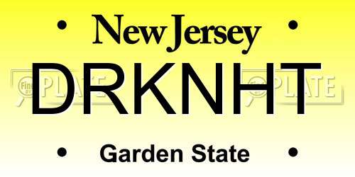 DRKNHT New Jersey License Plate
