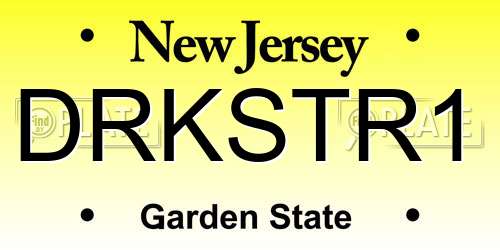 DRKSTR1 New Jersey License Plate