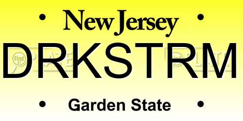 DRKSTRM New Jersey License Plate