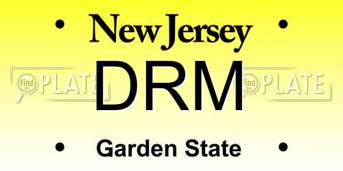 DRM New Jersey License Plate