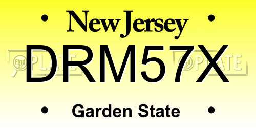 DRM57X New Jersey License Plate