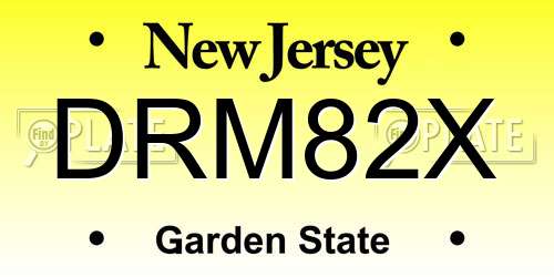DRM82X New Jersey License Plate
