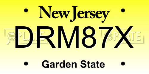 DRM87X New Jersey License Plate