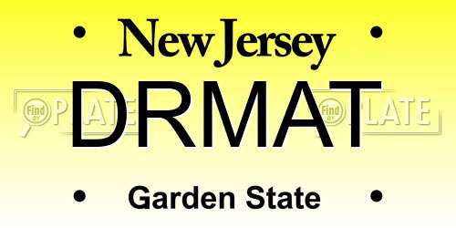 DRMAT New Jersey License Plate