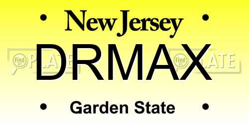 DRMAX New Jersey License Plate