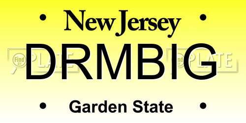 DRMBIG New Jersey License Plate