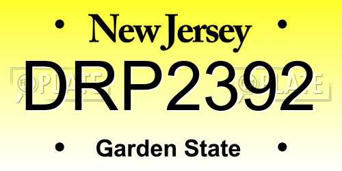 DRP2392 New Jersey License Plate