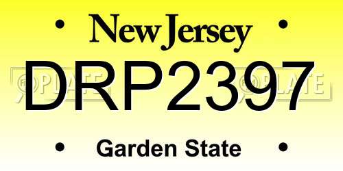 DRP2397 New Jersey License Plate