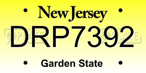 DRP7392 New Jersey License Plate
