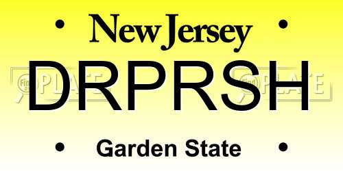 DRPRSH New Jersey License Plate