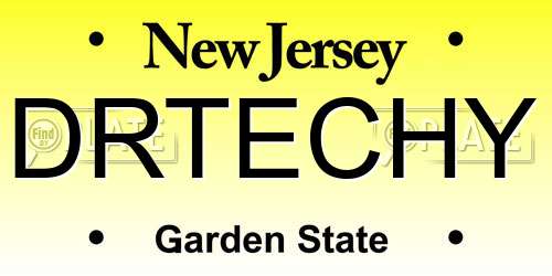 DRTECHY New Jersey License Plate