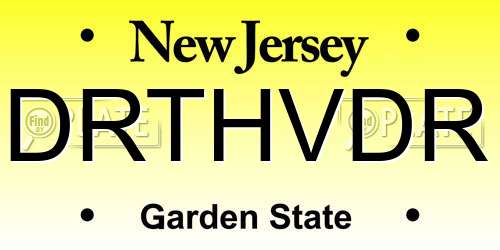 DRTHVDR New Jersey License Plate