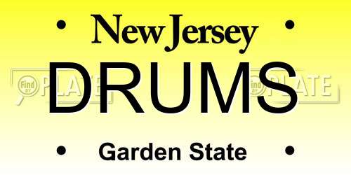 DRUMS New Jersey License Plate