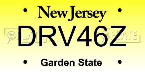 DRV46Z New Jersey License Plate
