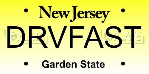DRVFAST New Jersey License Plate