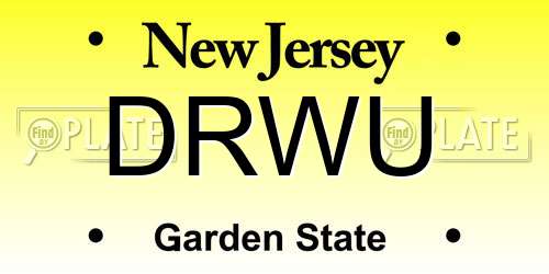 DRWU New Jersey License Plate