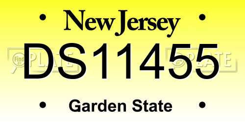 DS11455 New Jersey License Plate