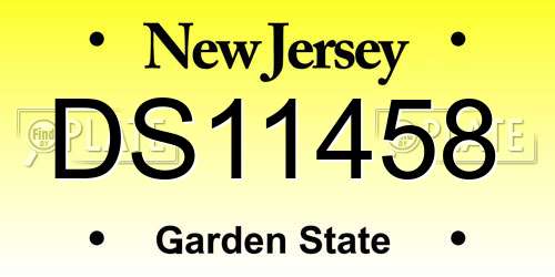 DS11458 New Jersey License Plate