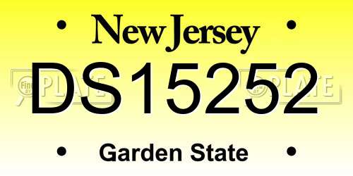 DS15252 New Jersey License Plate