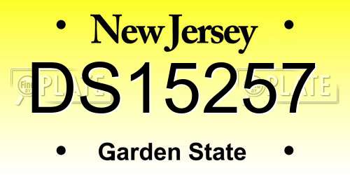 DS15257 New Jersey License Plate