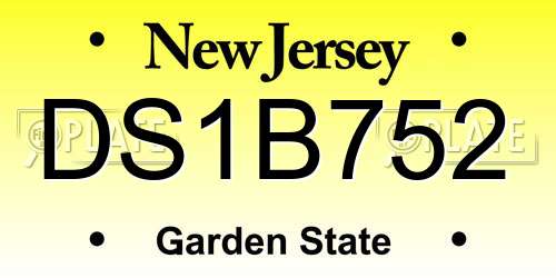 DS1B752 New Jersey License Plate