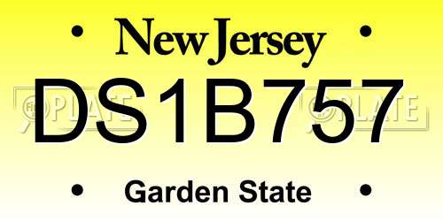 DS1B757 New Jersey License Plate